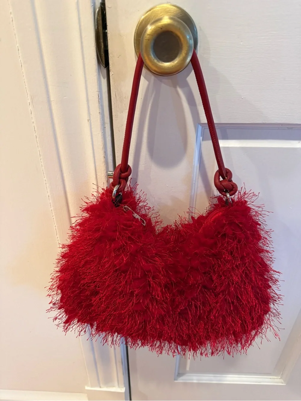 Red Fluffy Purse